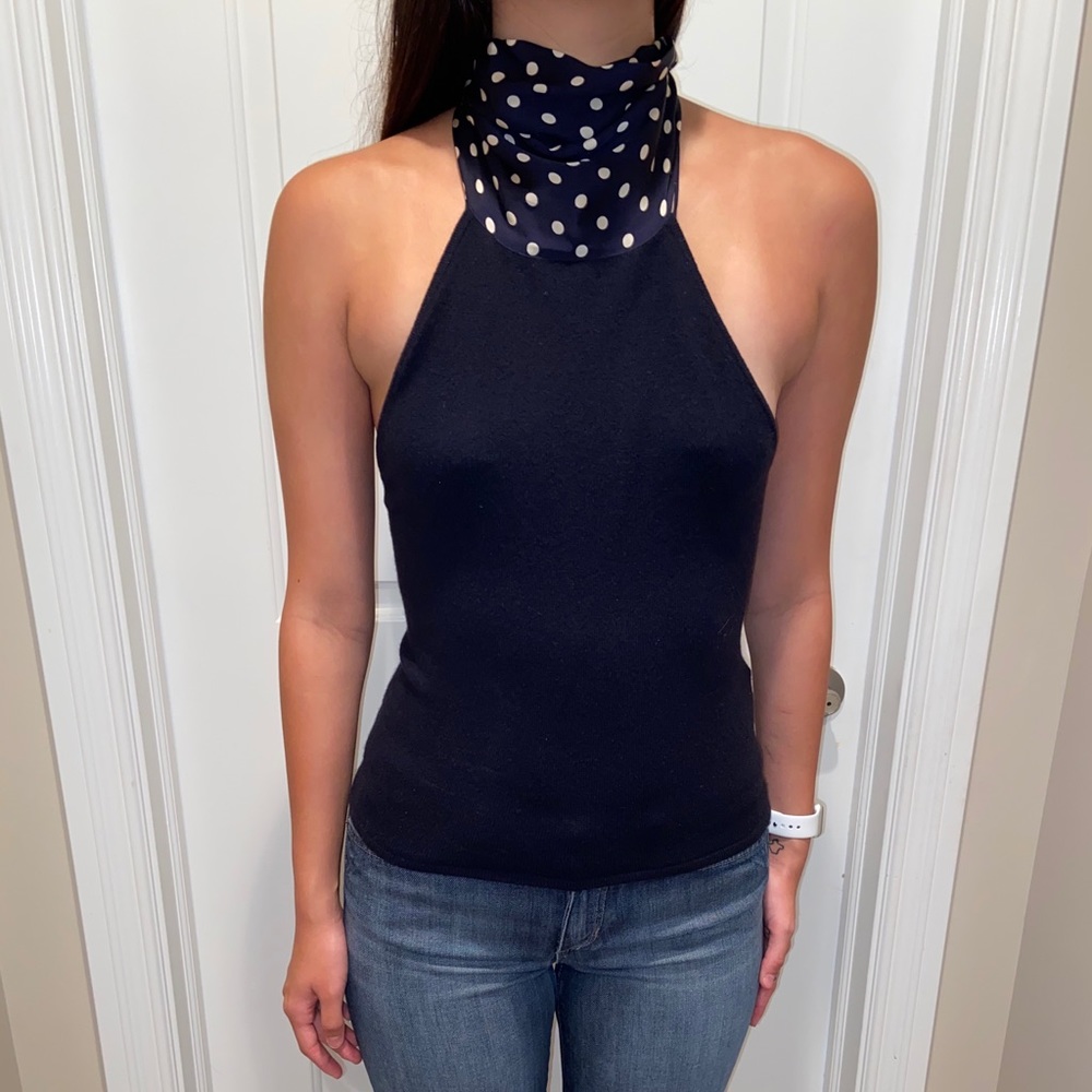 Ralph Lauren Black Label Navy Blue Tank with Sash